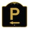Signmission Designer Series PW/ Left Arrow, Black & Gold Aluminum Architectural Sign, 18" x 18", BG-1818-23512 A-DES-BG-1818-23512 - alternate 1